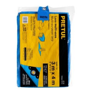 Lona de polietileno 3 x 4 m, azul, 110 g/m2, PRETUL
