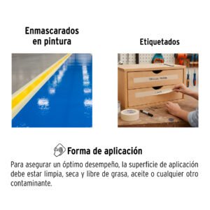 Cinta masking tape de 3/4″ x 50 m, PRETUL