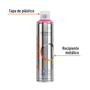 Pintura aerosol rosa mexicano, bote esbelto 400 ml, TRUPER