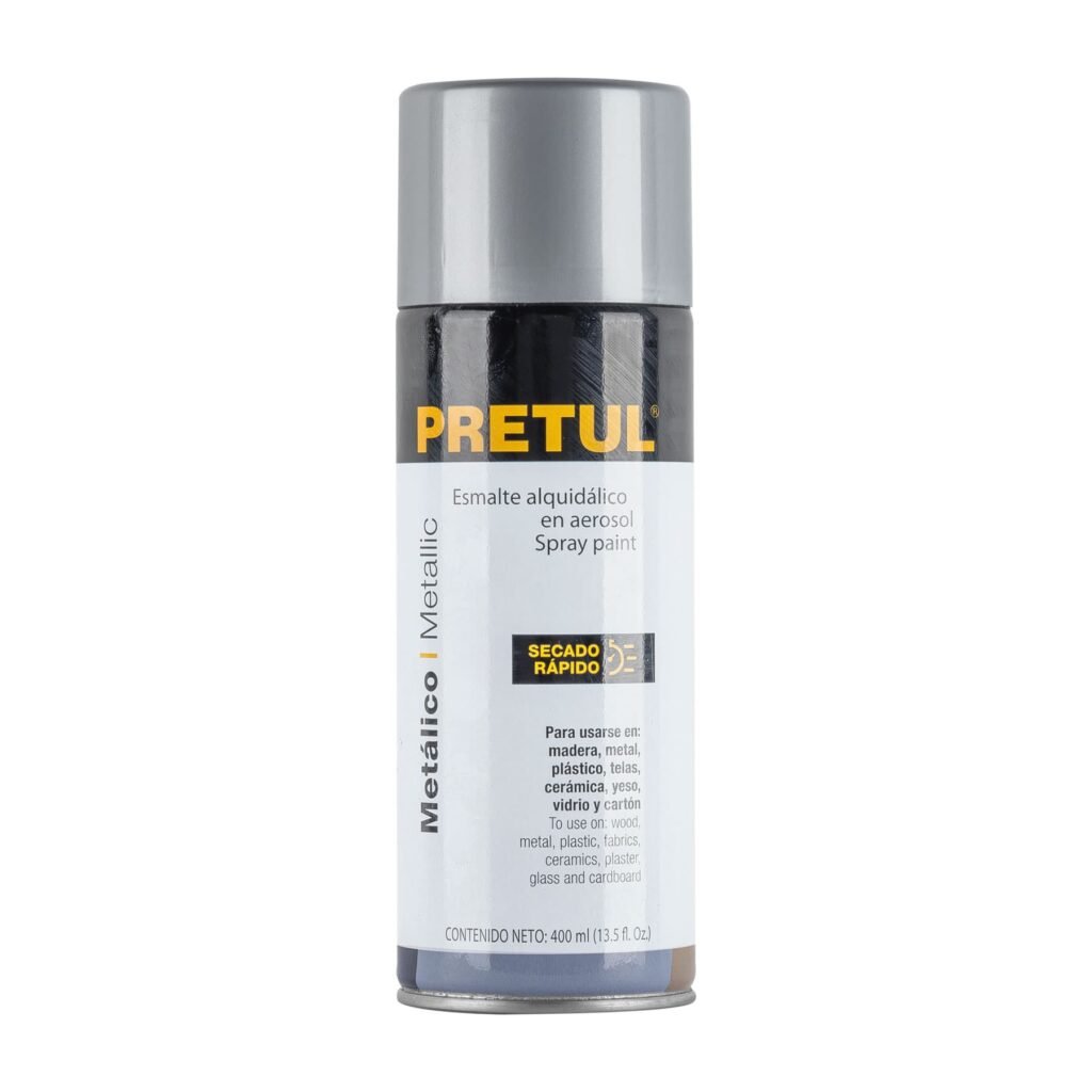 Pintura en Aerosol Plata Metalico Pretul