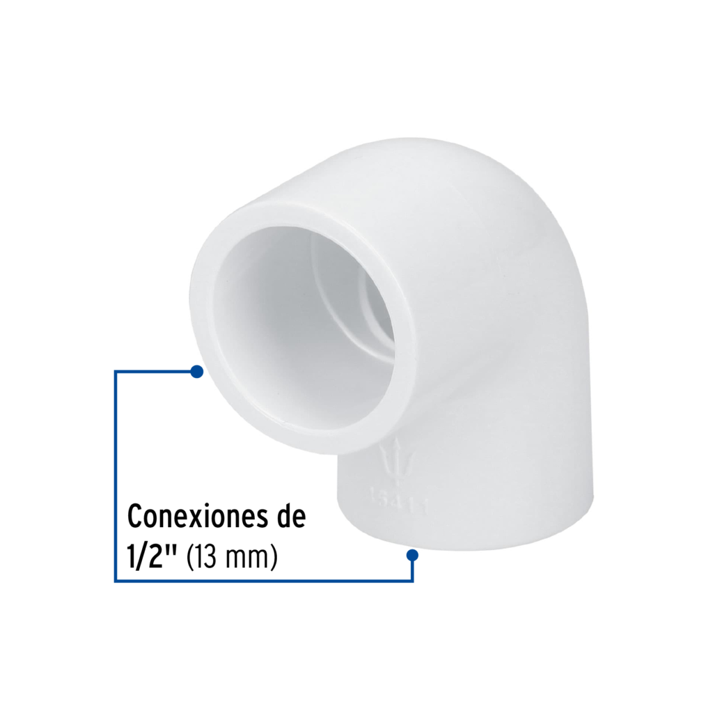Codo 90° de PVC de 1/2"