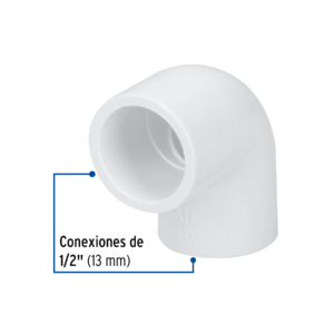 Codo 90° de PVC de 1/2"