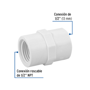 Adaptador macho de PVC de 1/2"