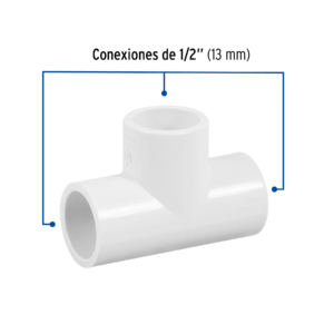 Tee sencilla de PVC 1/2"